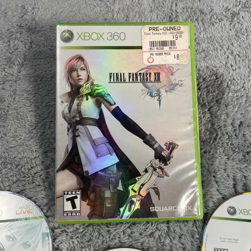 Final Fantasy XIII (Microsoft Xbox 360, 2010) Disks 1, 2, And 3 Tested Working